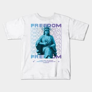 Elegant Brutalism Fashion Design (FREEDOM-together we stand, embracing the principle of Freedom) Kids T-Shirt